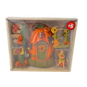 Fairy Garden Fall Pumpkin Figurine Set 5pc Outdoors By Design Greenbrier